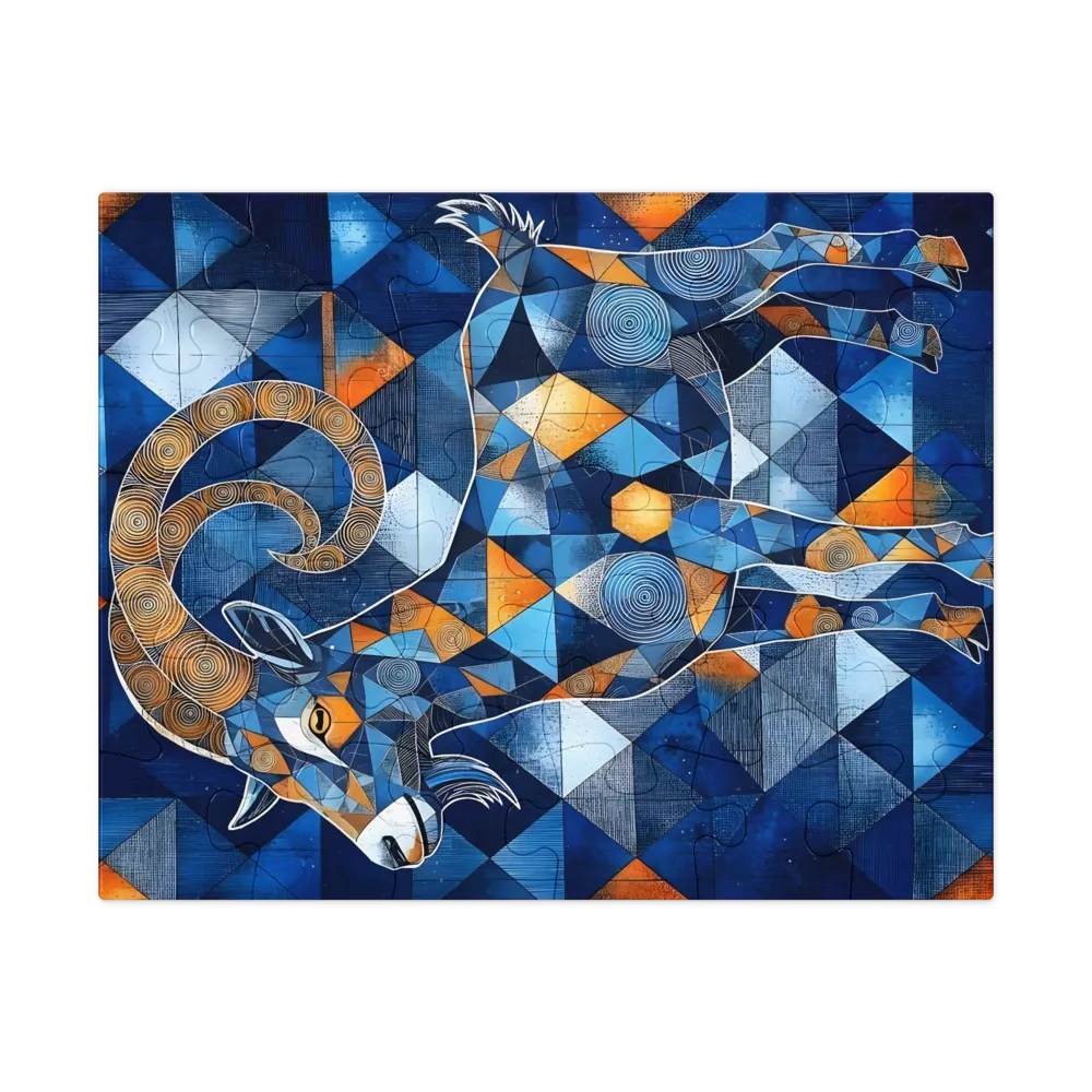 Geometric Goat 
 Jigsaw Puzzle in Tin Box
