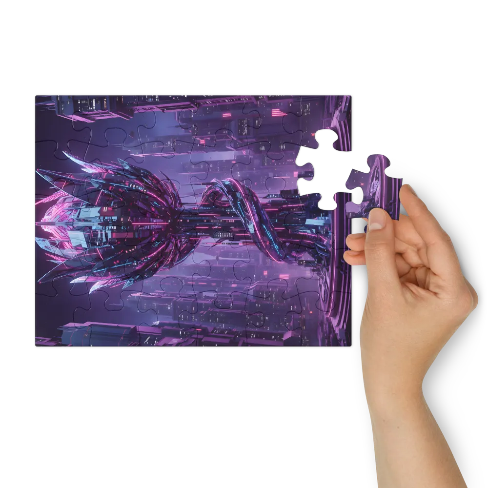 Neon Lotus Monument 
 Jigsaw Puzzle in Tin Box
