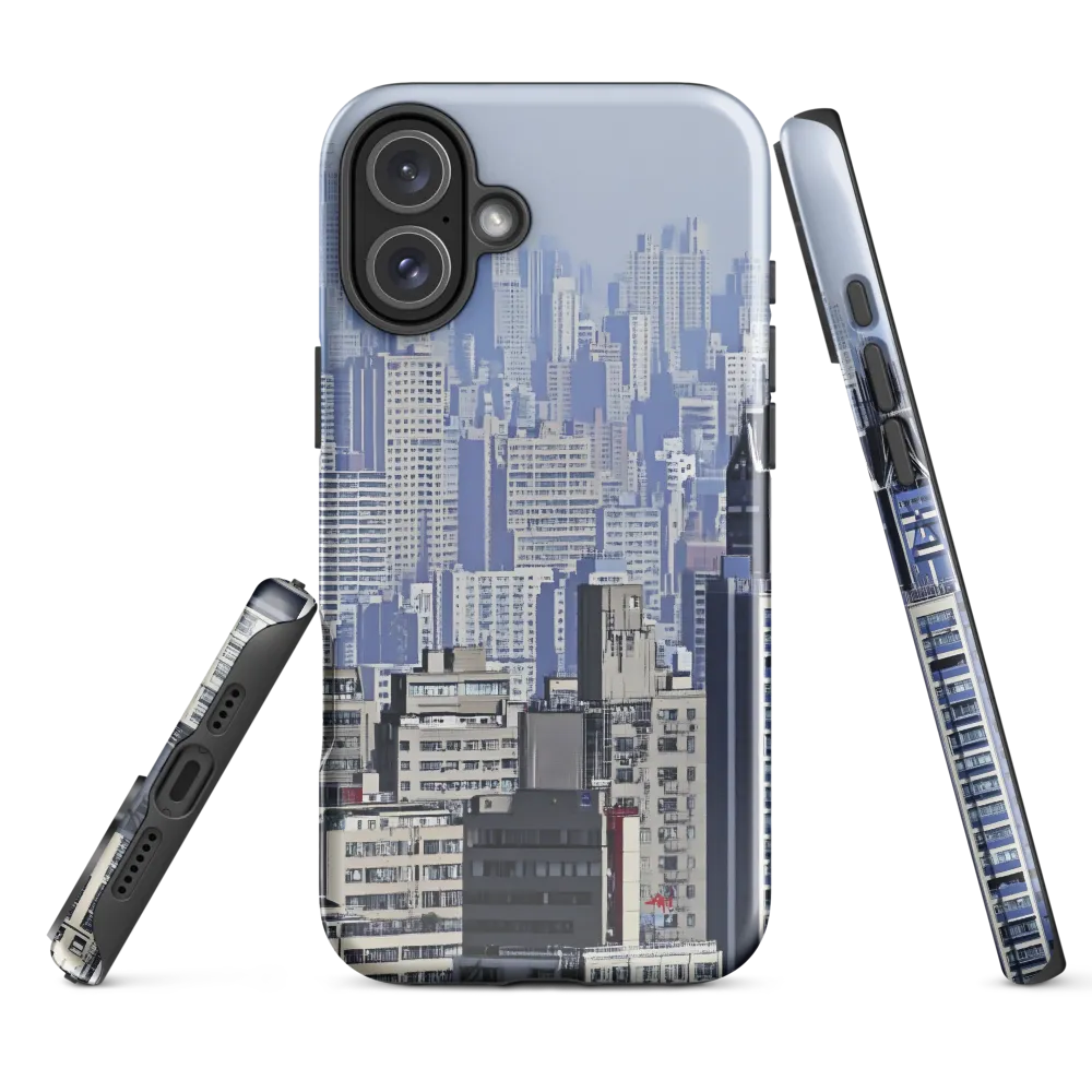 Urban Symphony: A Cityscape in Blues and Grays | Phone Case |  16 Plus | Tough Case | Glossy