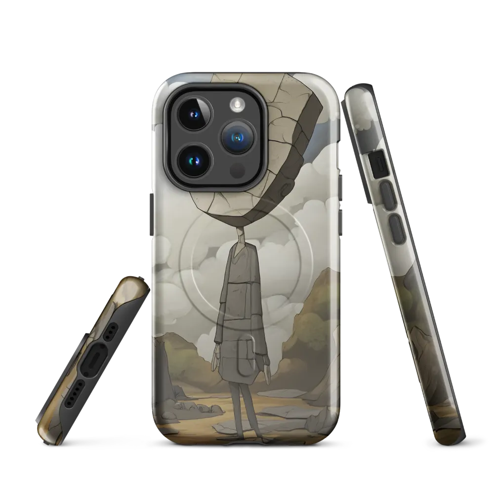 Whimsical Stone Figure in a Rocky Landscape | Phone Case |  14 Pro | MagSafe® Tough Case | Glossy
