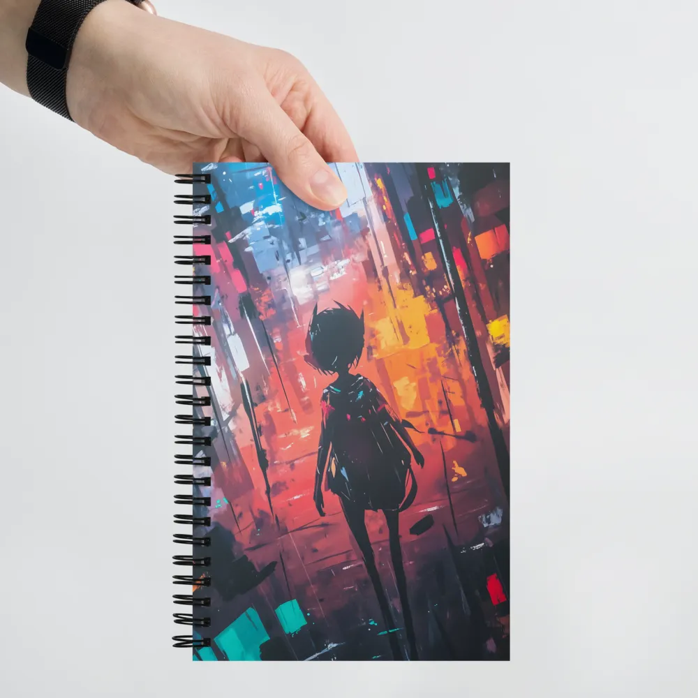 Silhouette in the Urban Abyss | Spiral Notebook