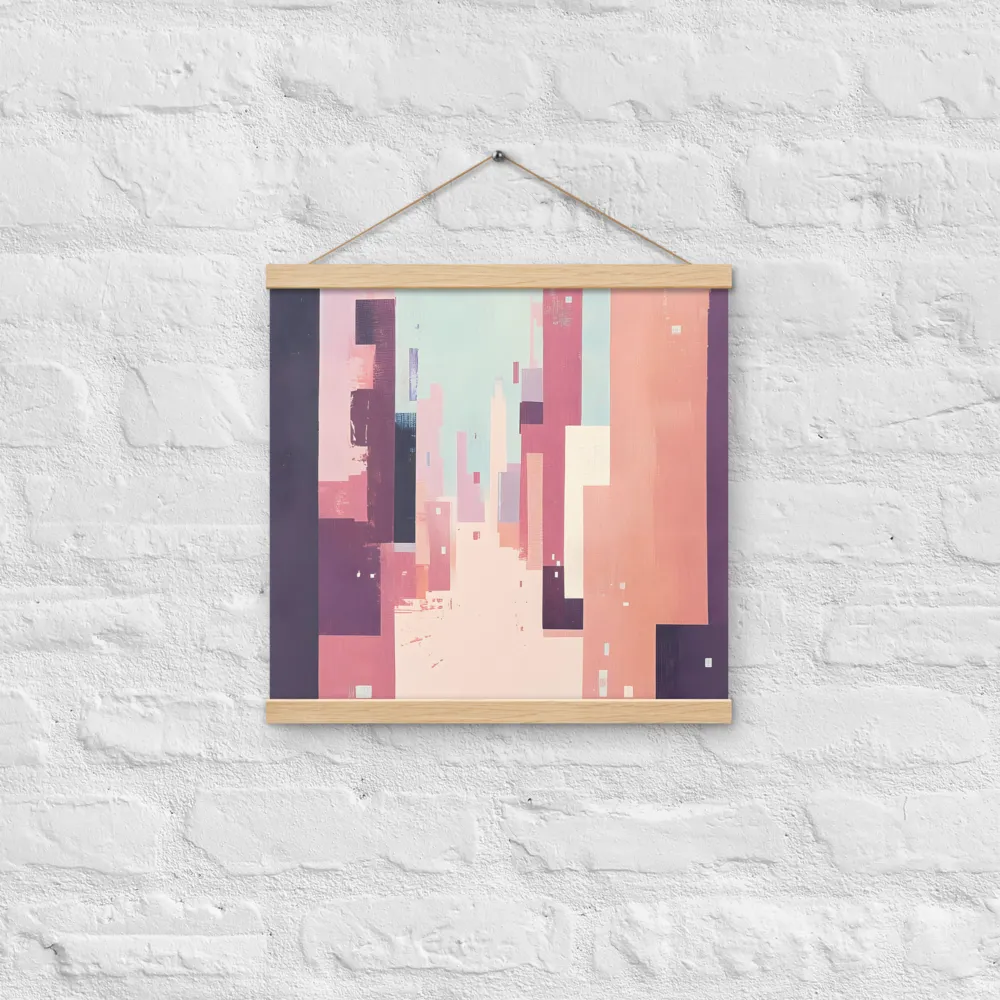 Tranquil Cityscape | Poster With Oak Wood Hanger | 16″×16″
