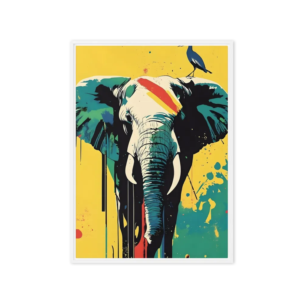 Elegance of the Wild: A Colorful Harmony | Canvas with White Frame | 20″×28″