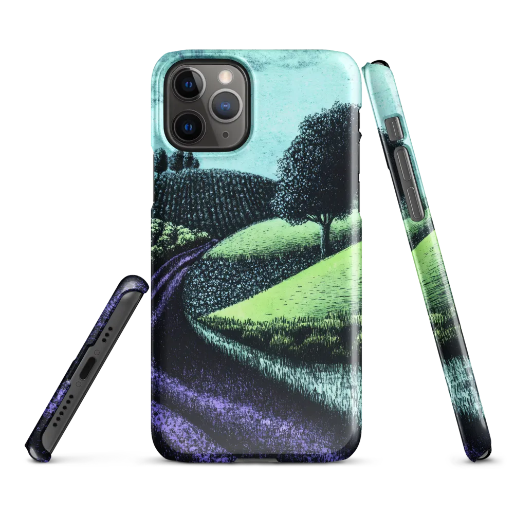 Winding Serenity: A Modern Landscape | Phone Case |  11 Pro | Snap Case | Glossy