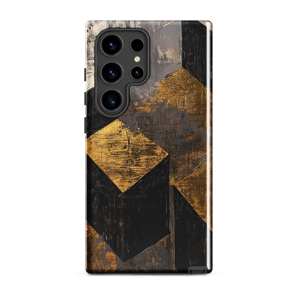 Geometric Harmony in Gold and Black | Phone Case |  S24 Ultra | Tough Case | Glossy