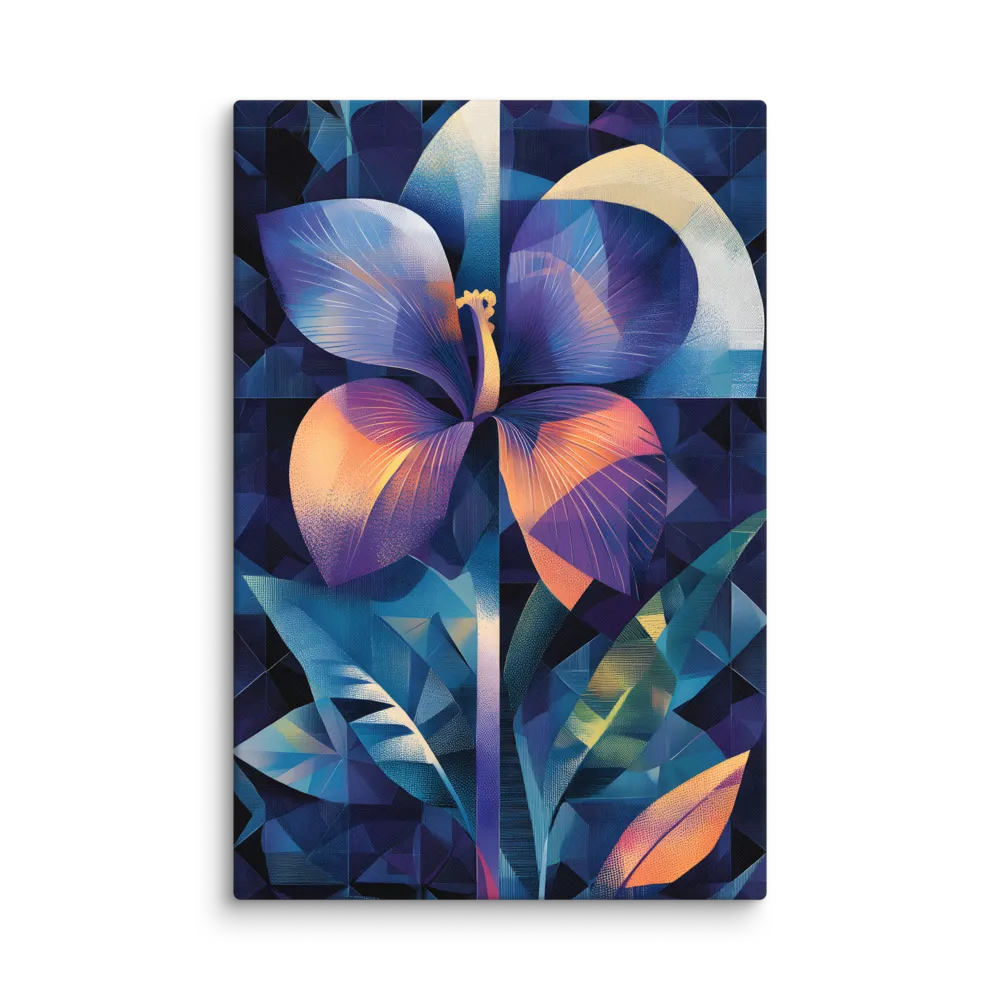 Iridescent Orchid in Geometric Night
