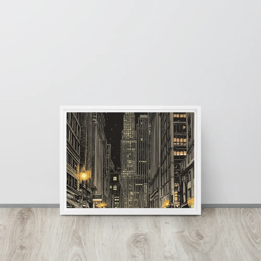Whispers of the Night City | Canvas with White Frame | 12″×16″
