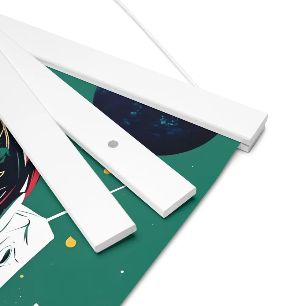 Galactic Explorer: A Modern Odyssey | Poster With White Wood Hanger | 12″×12″
