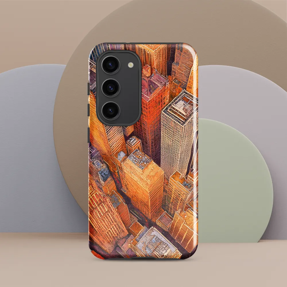 Urban Symphony in Orange and Purple