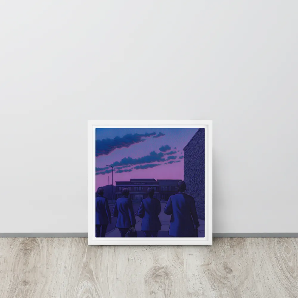 The Twilight Stroll | Canvas with White Frame | 12″×12″