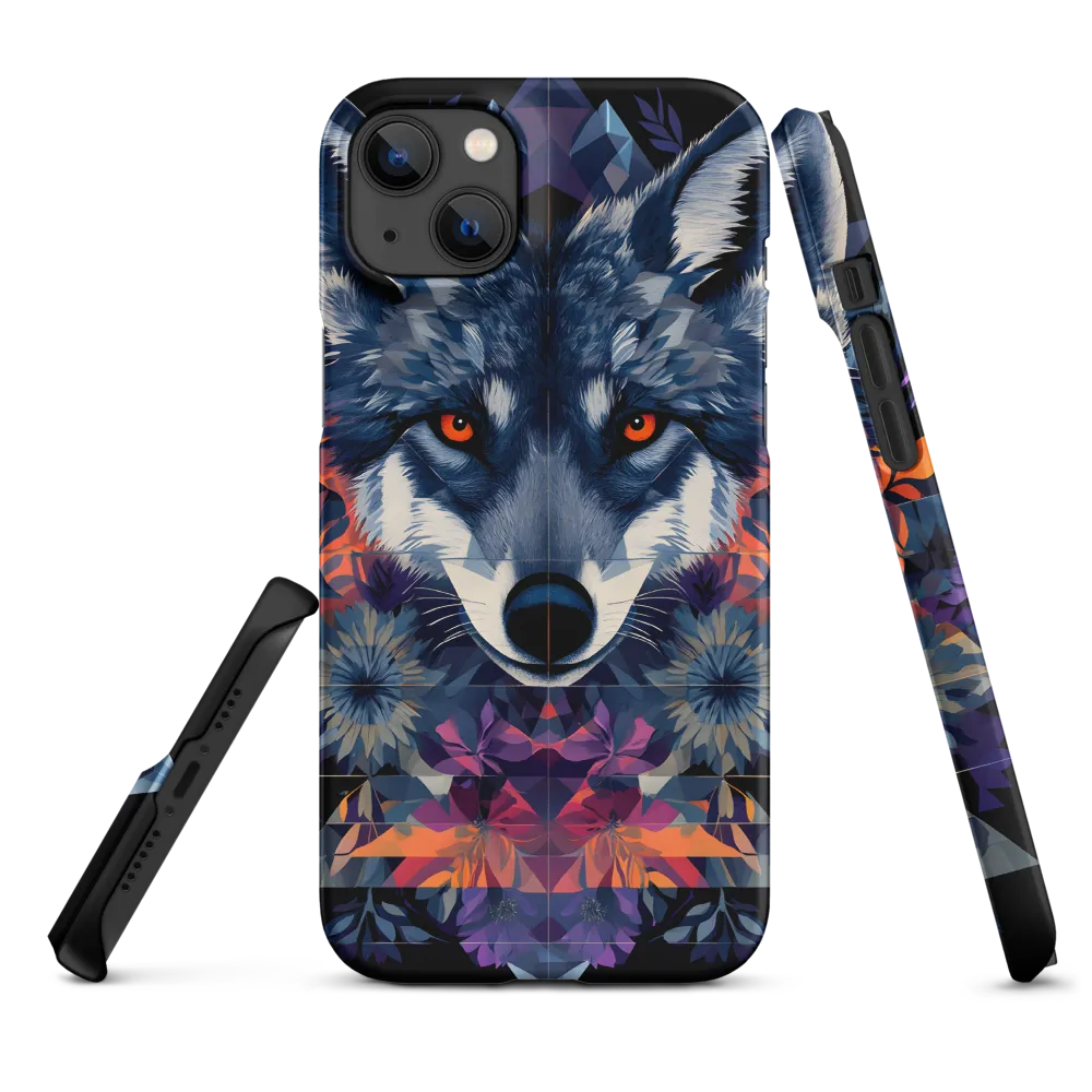 Mystical Wolf Amidst Floral Geometry