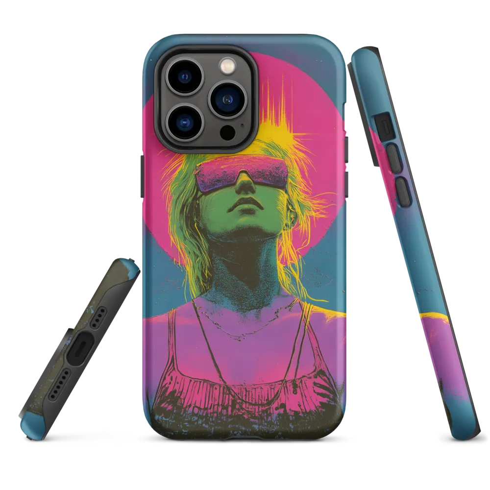 Neon Dreams: Portrait of a Modern Muse | Phone Case |  14 Pro Max | Tough Case | Matte