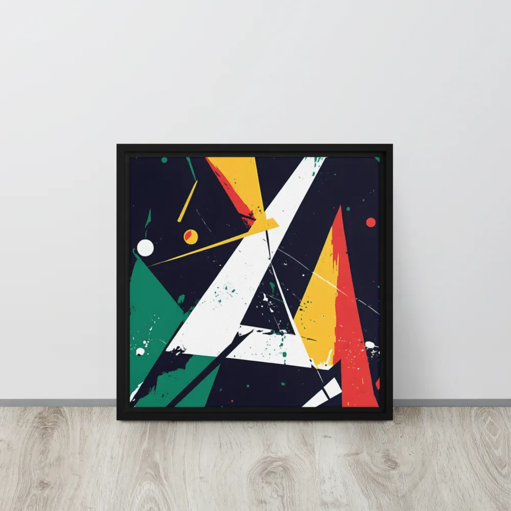 Dynamic Geometries | Canvas with Black Frame | 16″×16″