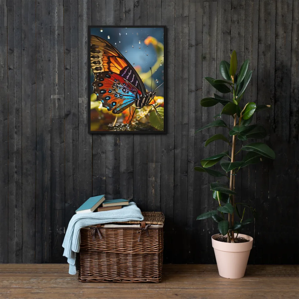 Dance of Colors: The Butterfly's Elegance | Canvas with Black Frame | 20″×28″