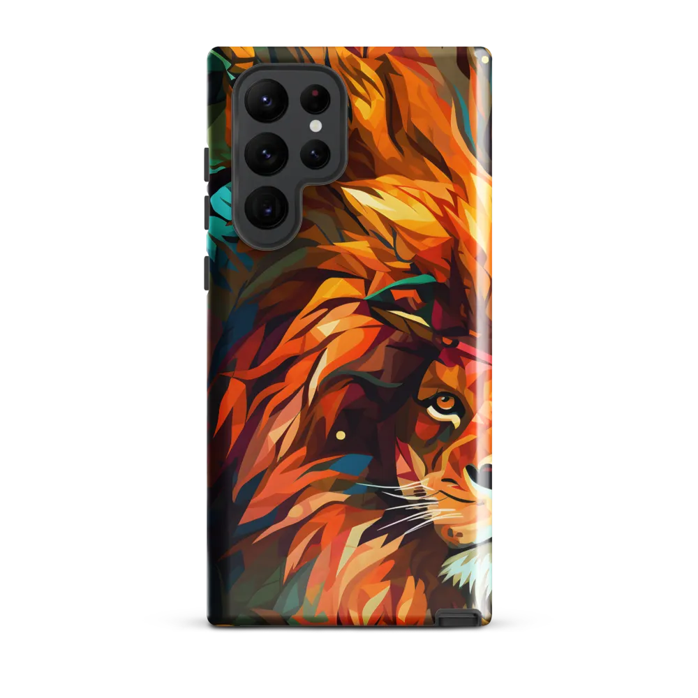 Majestic Gaze: The Polygonal Lion