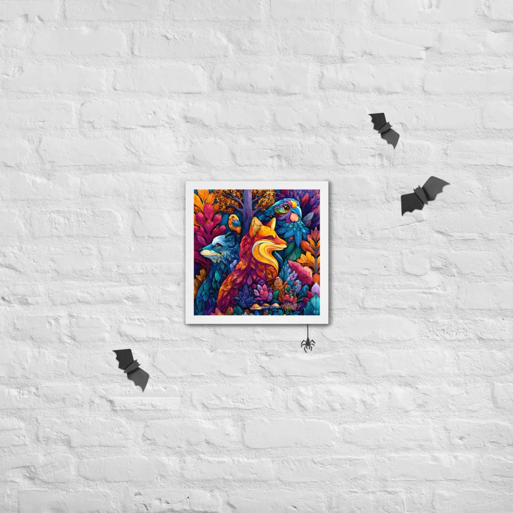 Chromatic Forest Trio 
 Poster with White Frame | 14″x 14″