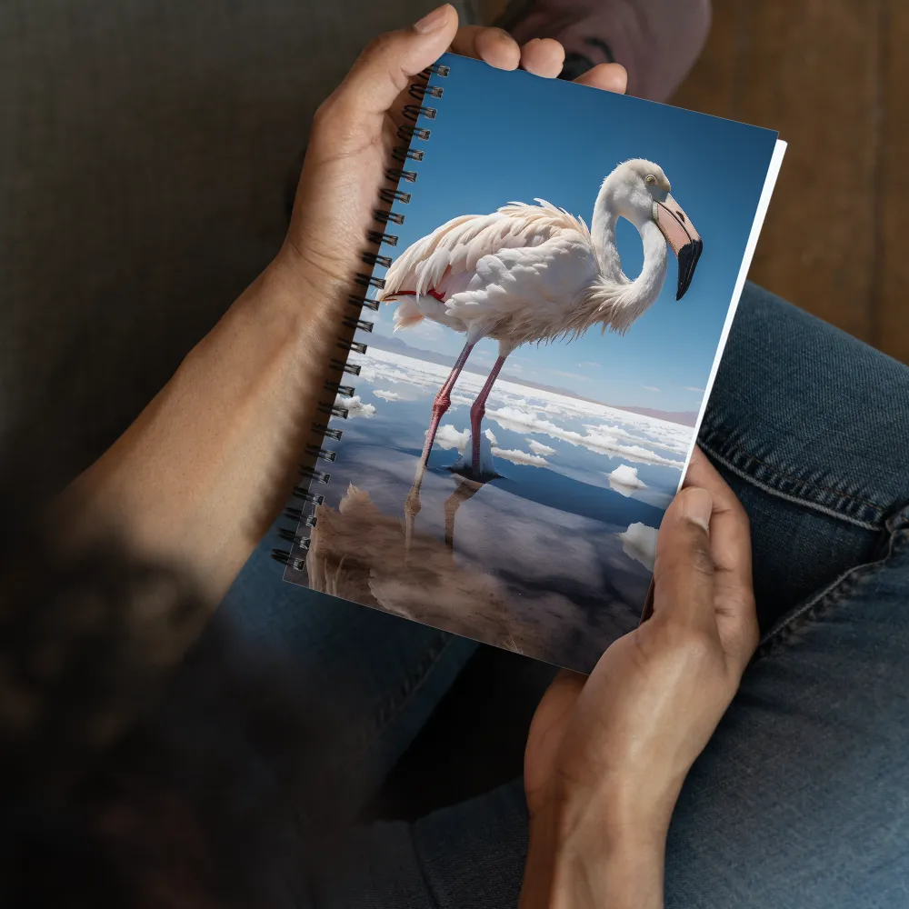 Graceful Solitude of a Flamingo | Spiral Notebook