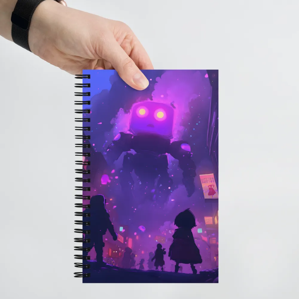 Awakening of the Neon Guardian | Spiral Notebook