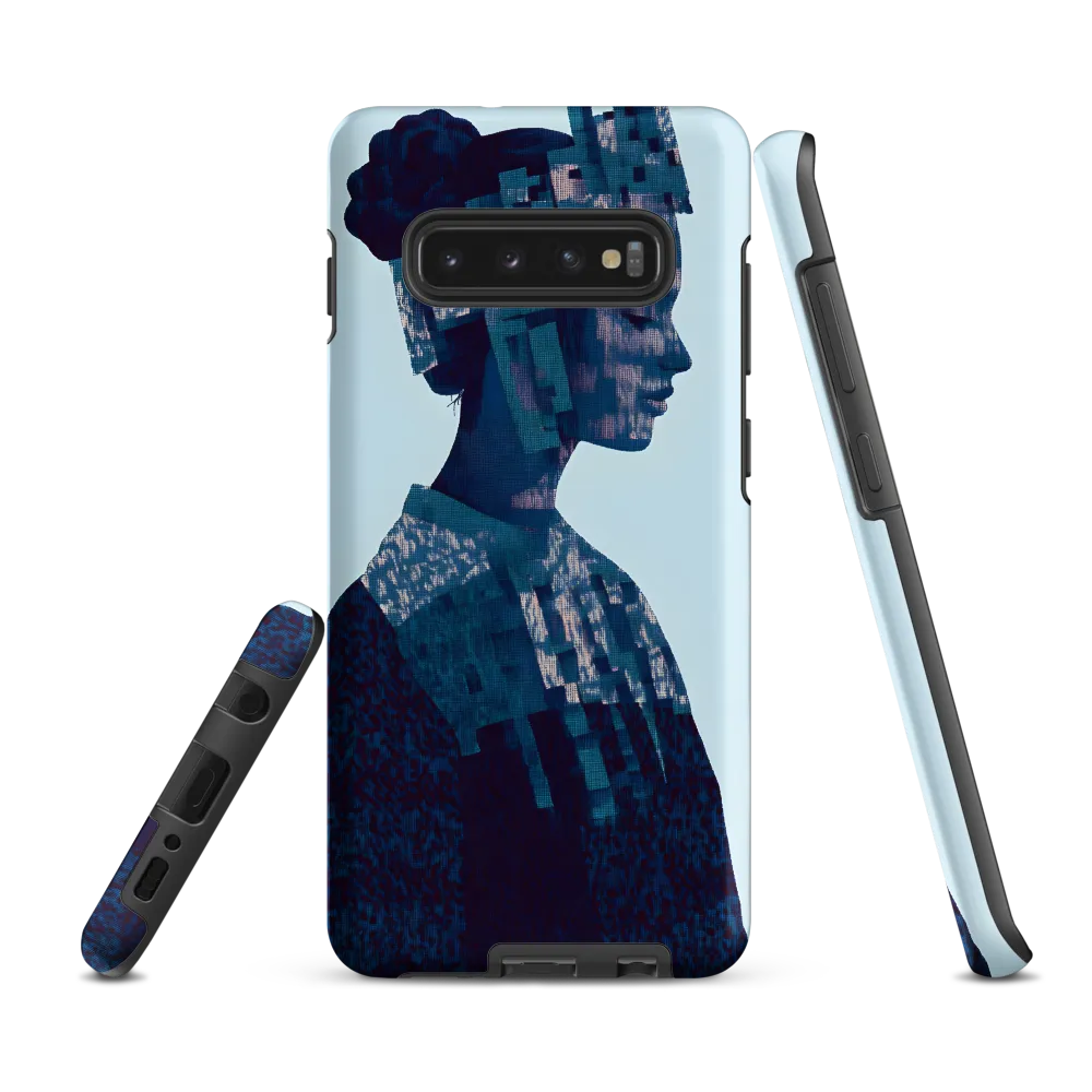 Digital Portrait in Abstract Blue