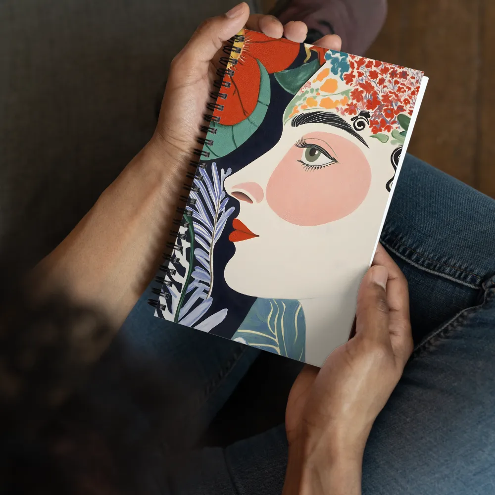 Floral Serenade: A Modern Portrait | Spiral Notebook