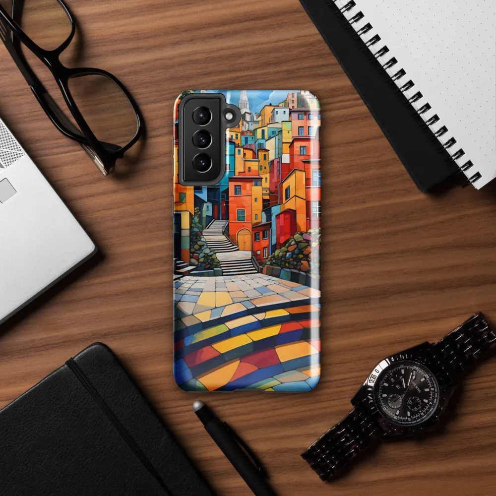Vibrant Village: A Cubist Journey