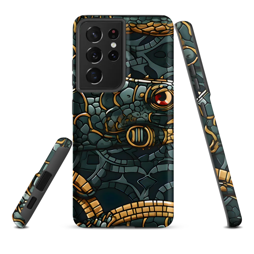 Reptilian Elegance: A Digital Art Nouveau Tapestry