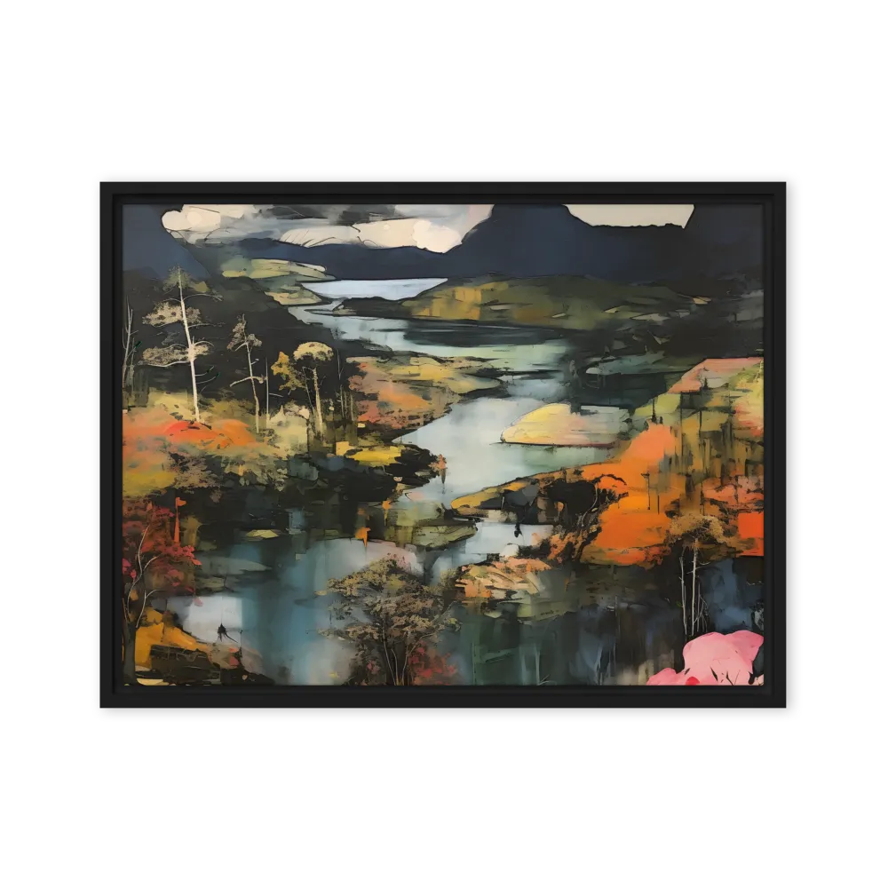 Harmony of Nature: An Abstract Journey | Canvas with Black Frame | 18″×24″