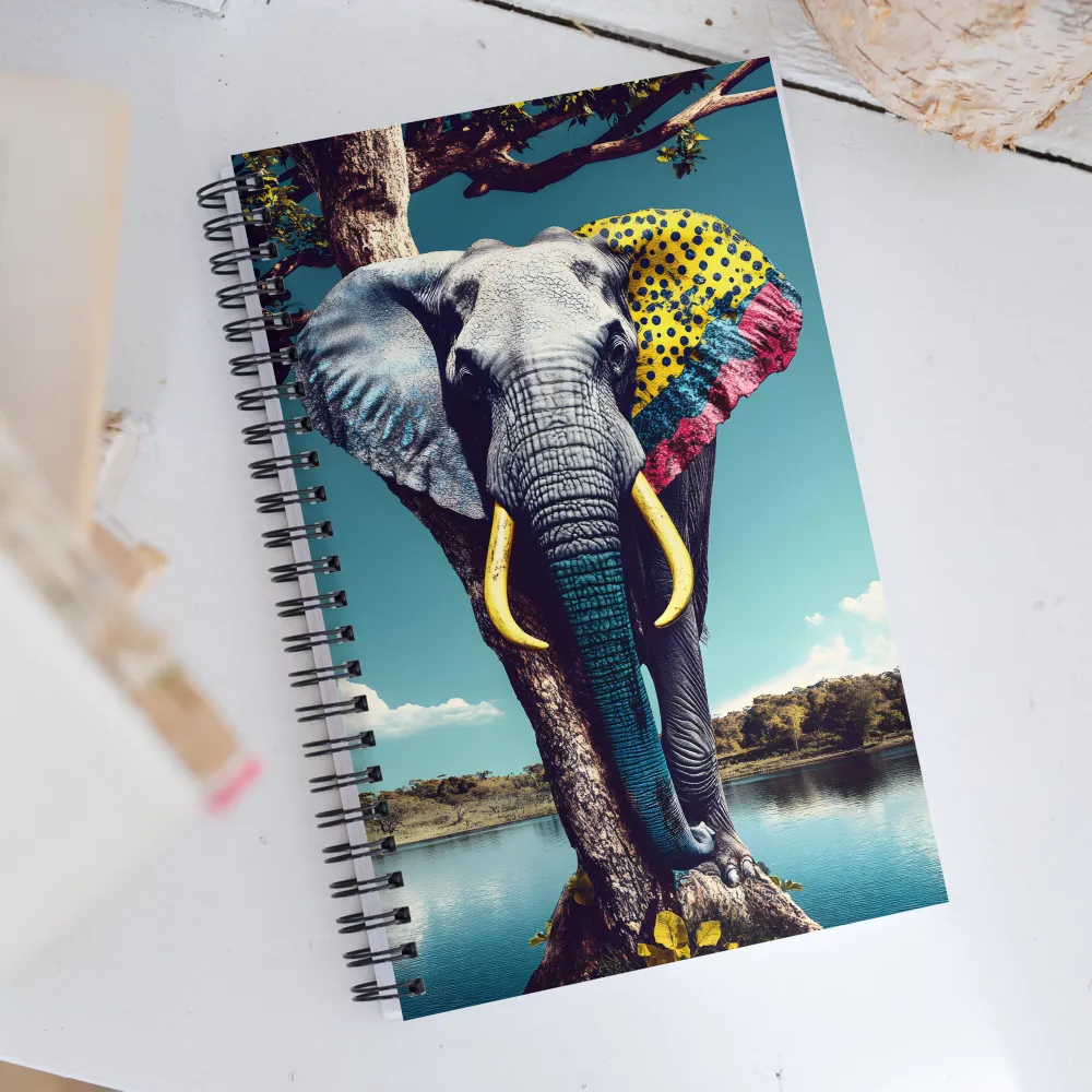 Playful Elegance: The Surreal Elephant | Spiral Notebook