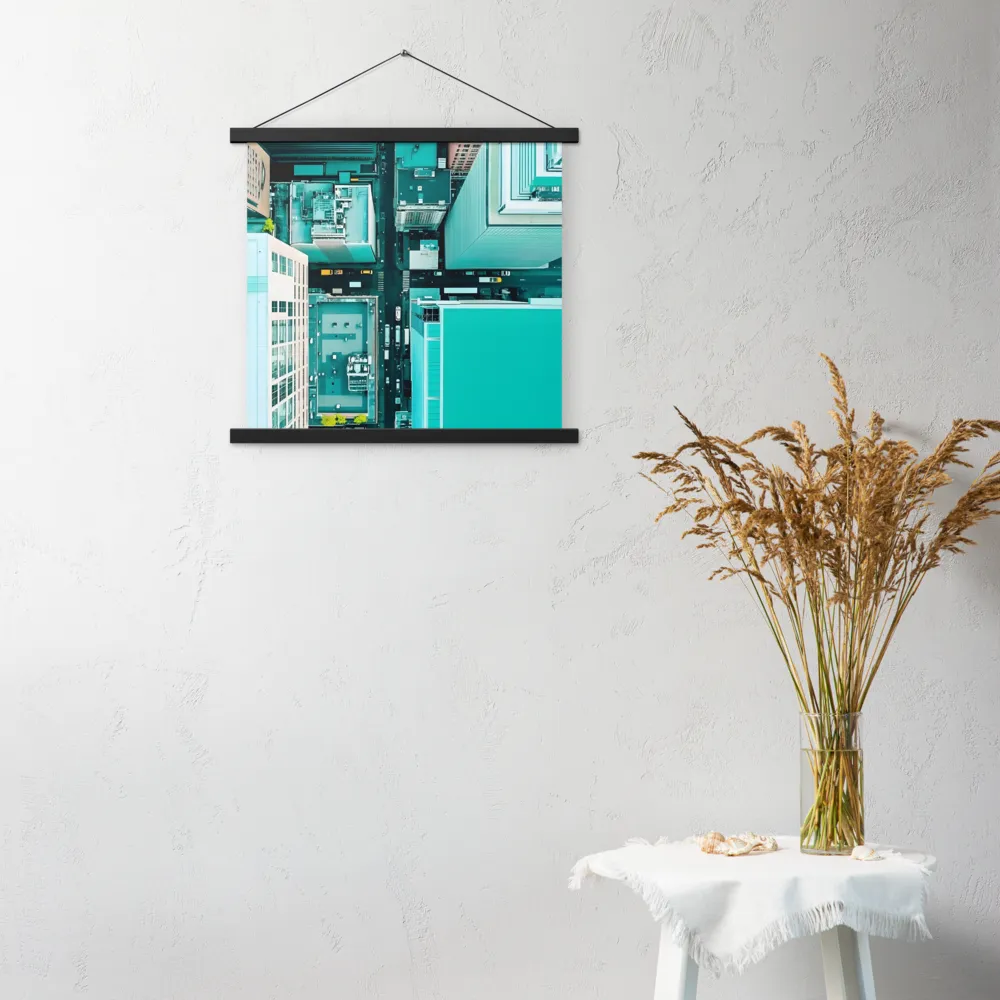 Urban Geometry: Aerial Perspective | Poster With Black Wood Hanger | 18″×18″