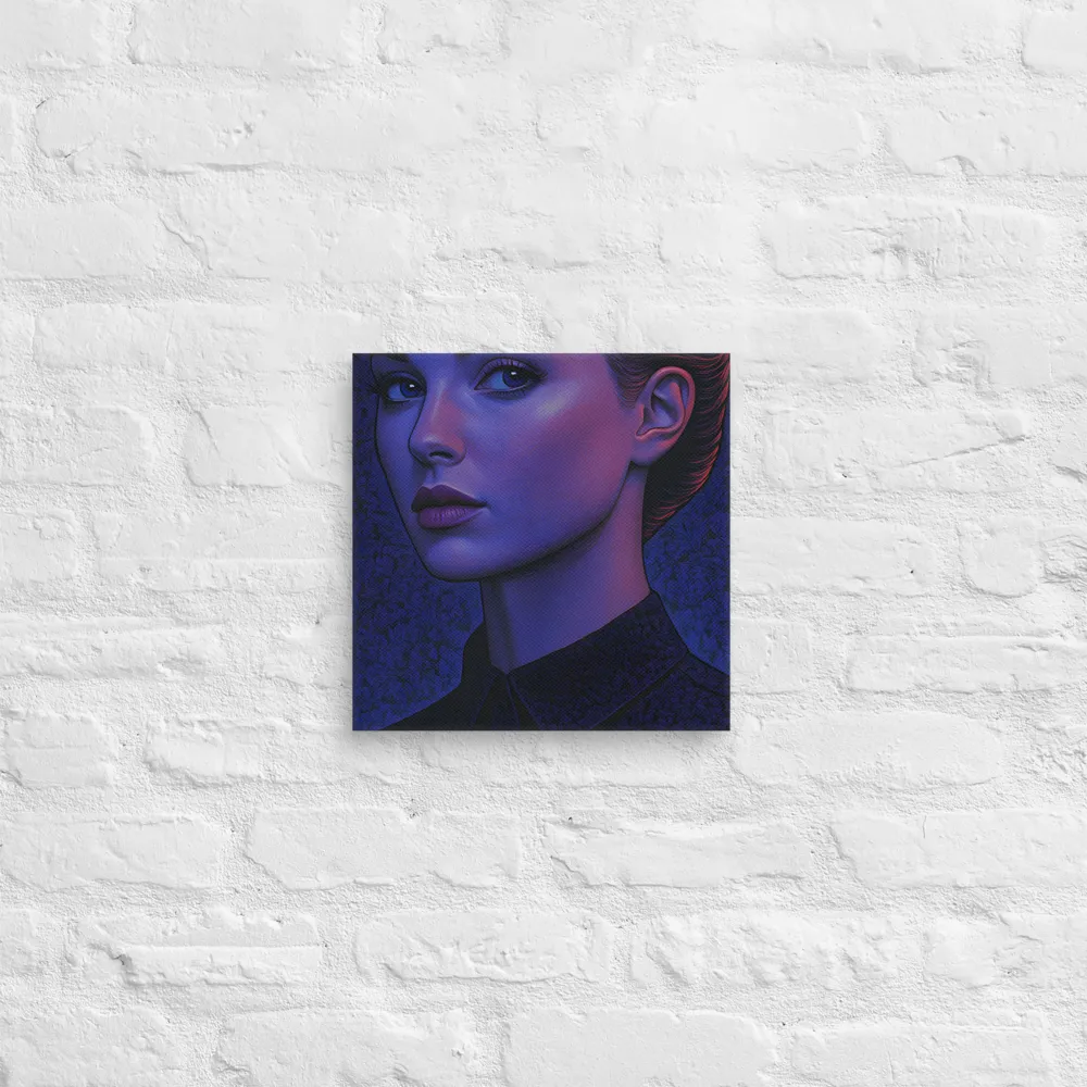 Ethereal Portrait in Blue and Red | Canvas | 12″×12″