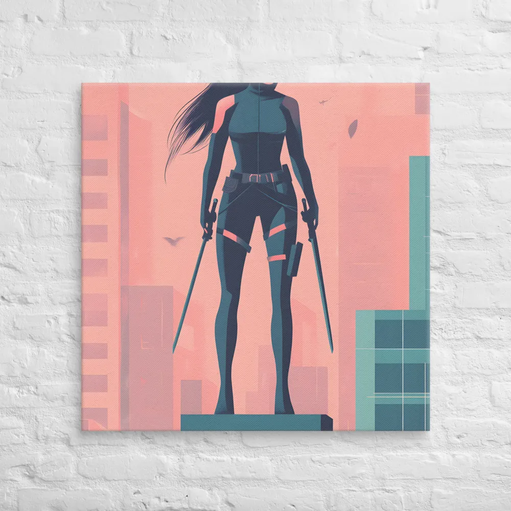Urban Sentinel: A Warrior's Stand | Canvas | 32″×32″