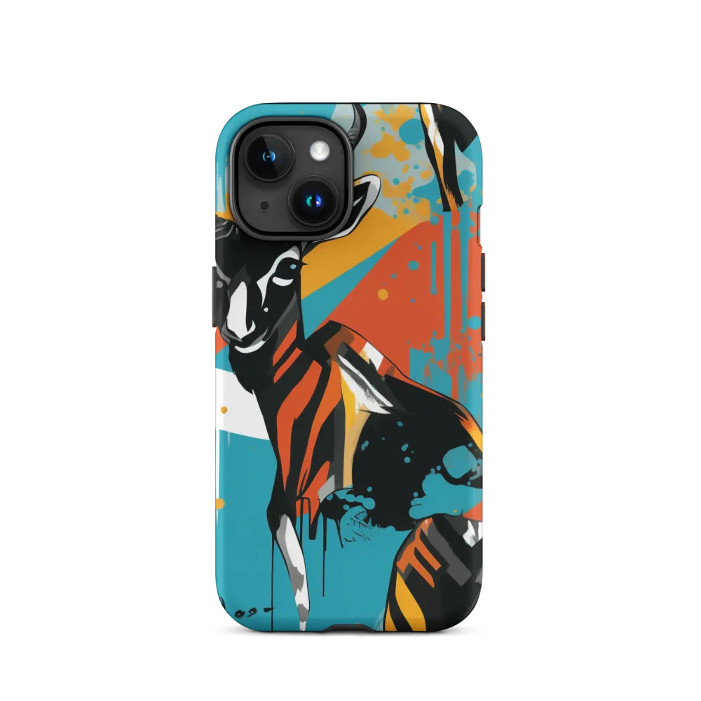 Dynamic Antelope in Vivid Abstract