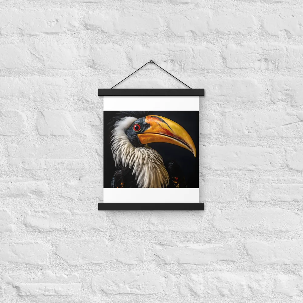 Majestic Hornbill Portrait | Poster With Black Wood Hanger | 11″×14″