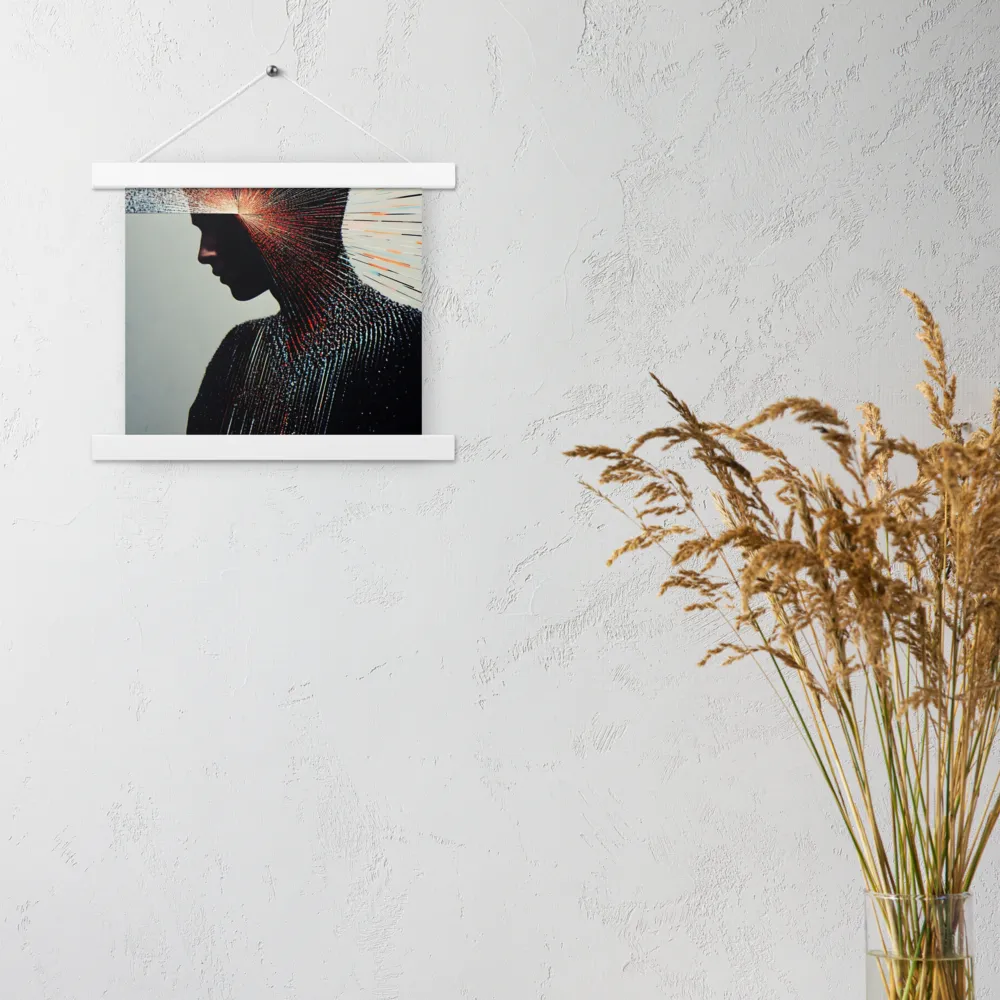 Radiant Reflection: An Abstract Journey of Thought | Poster With White Wood Hanger | 10″×10″