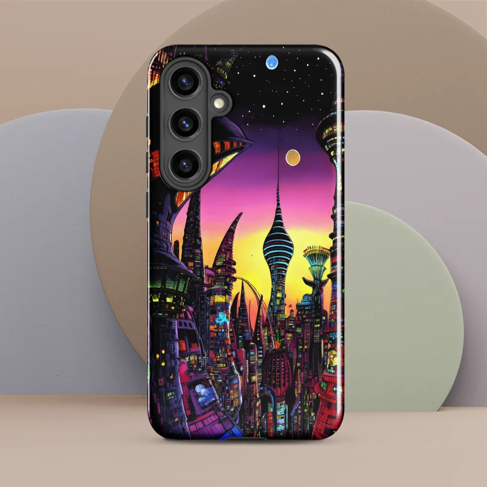 Futuristic Cityscape at Dusk | Phone Case |  S24 Plus | Tough Case | Glossy