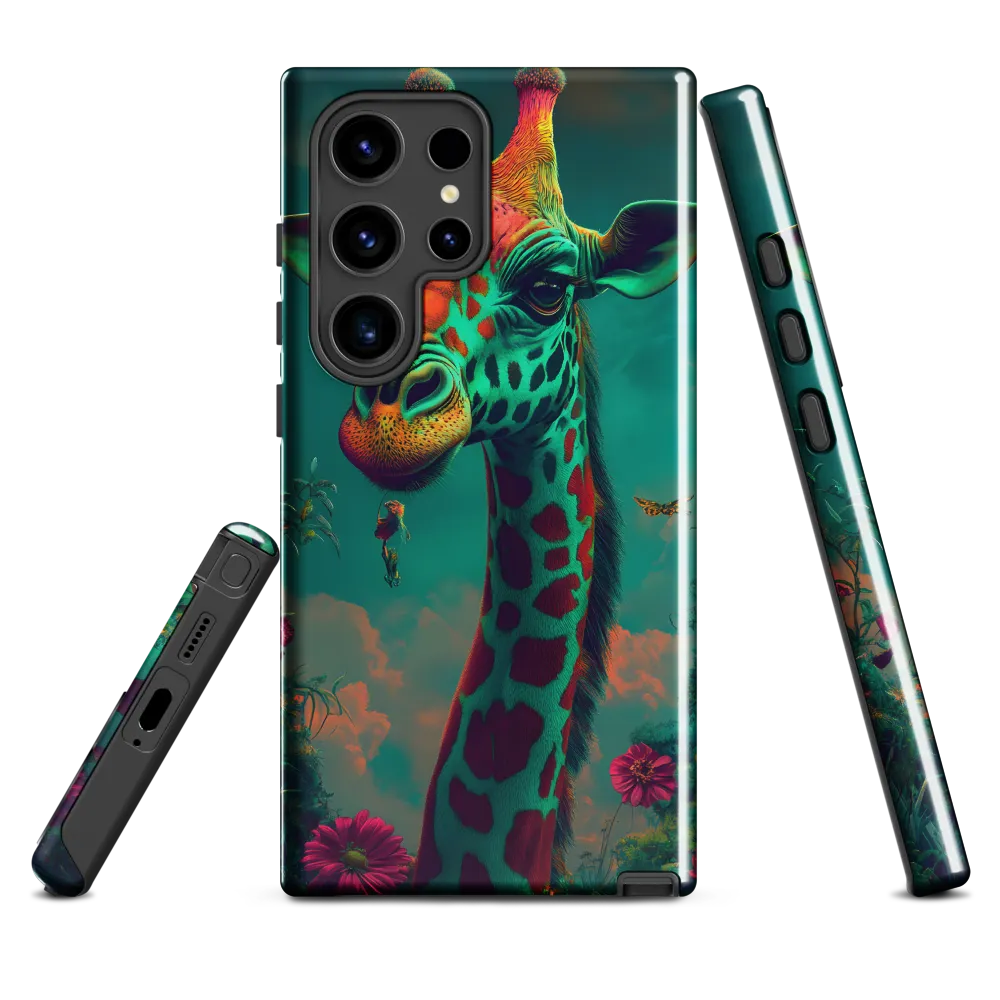Whimsical Giraffe Among Blossoms