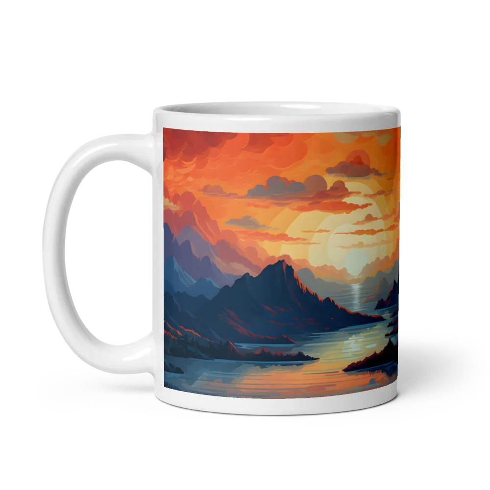 Ethereal Evening: A Digital Dusk | Mug with White inside | 11 oz