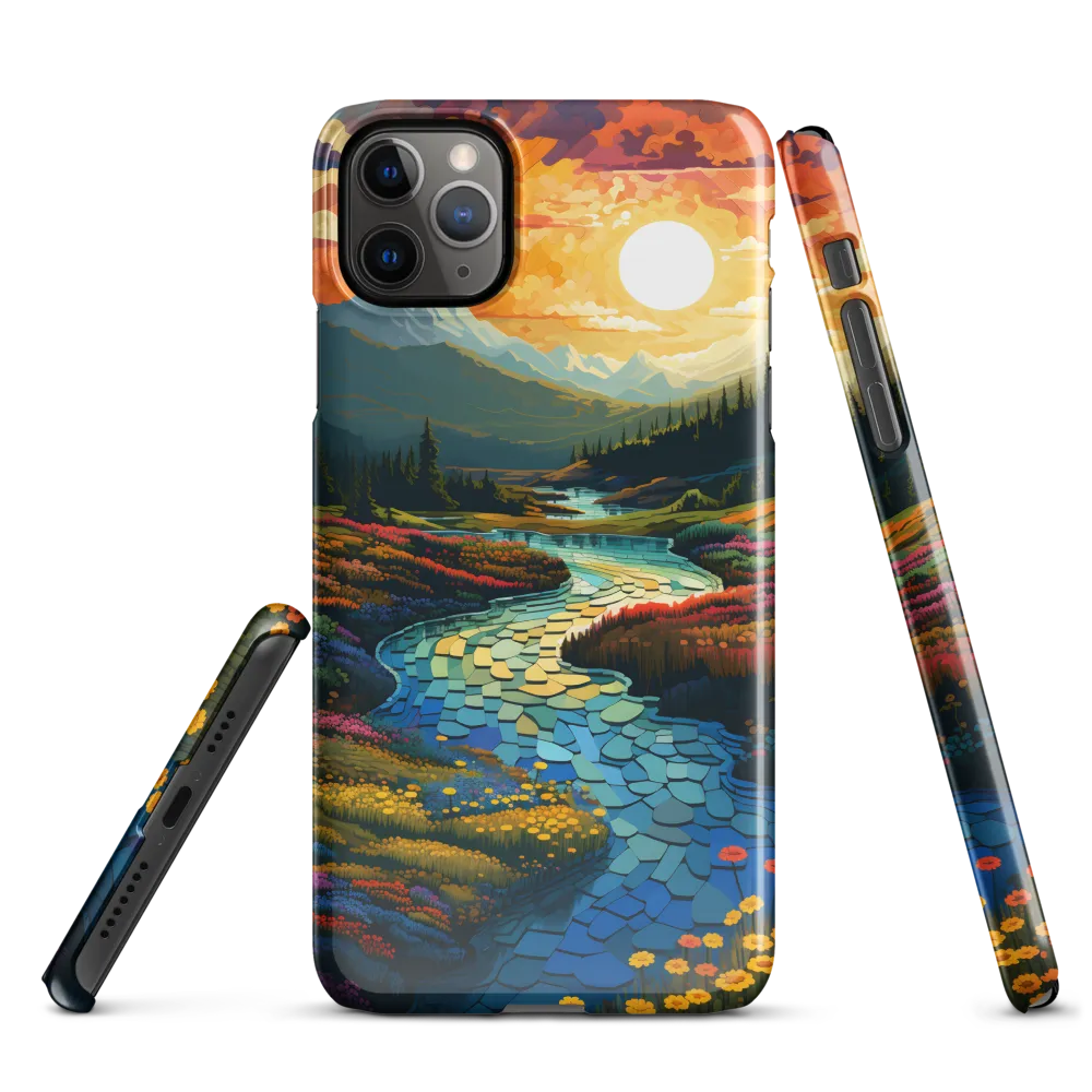 Serenity in Sunset: A Winding River's Embrace | Phone Case |  11 Pro Max | Snap Case | Glossy