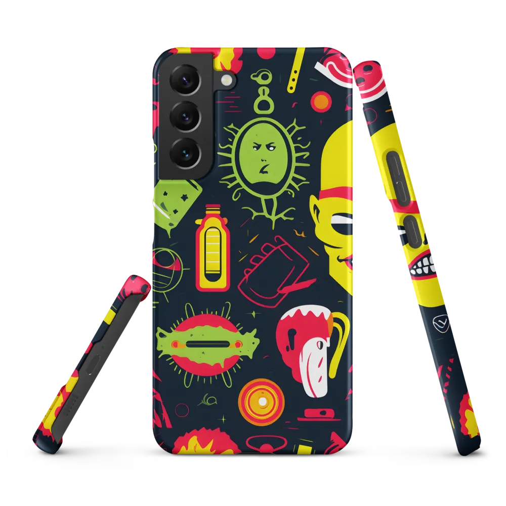 Neon Revelry: A Quirky Exploration of Modern Pop Art | Phone Case |  S22 Plus | Snap Case | Matte
