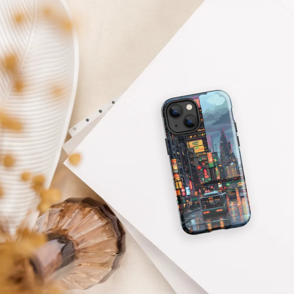 Neon Dreams: A Pixelated Urban Night