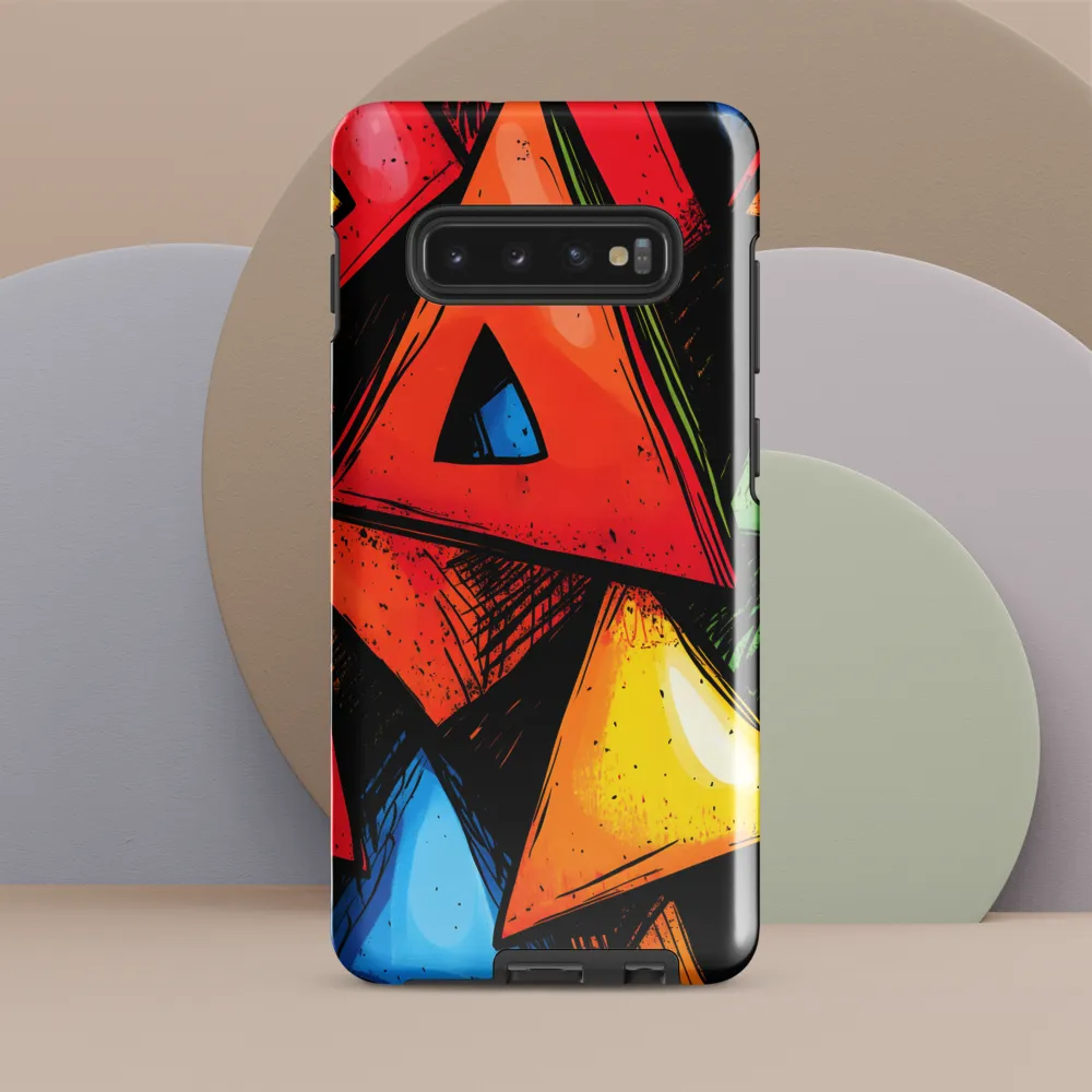 Vibrant Triangles in Abstract Harmony | Phone Case |  S10 Plus | Tough Case | Glossy