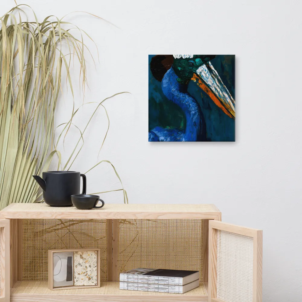 Majestic Absurdity: The Hat-Wearing Bird | Canvas | 16″×16″