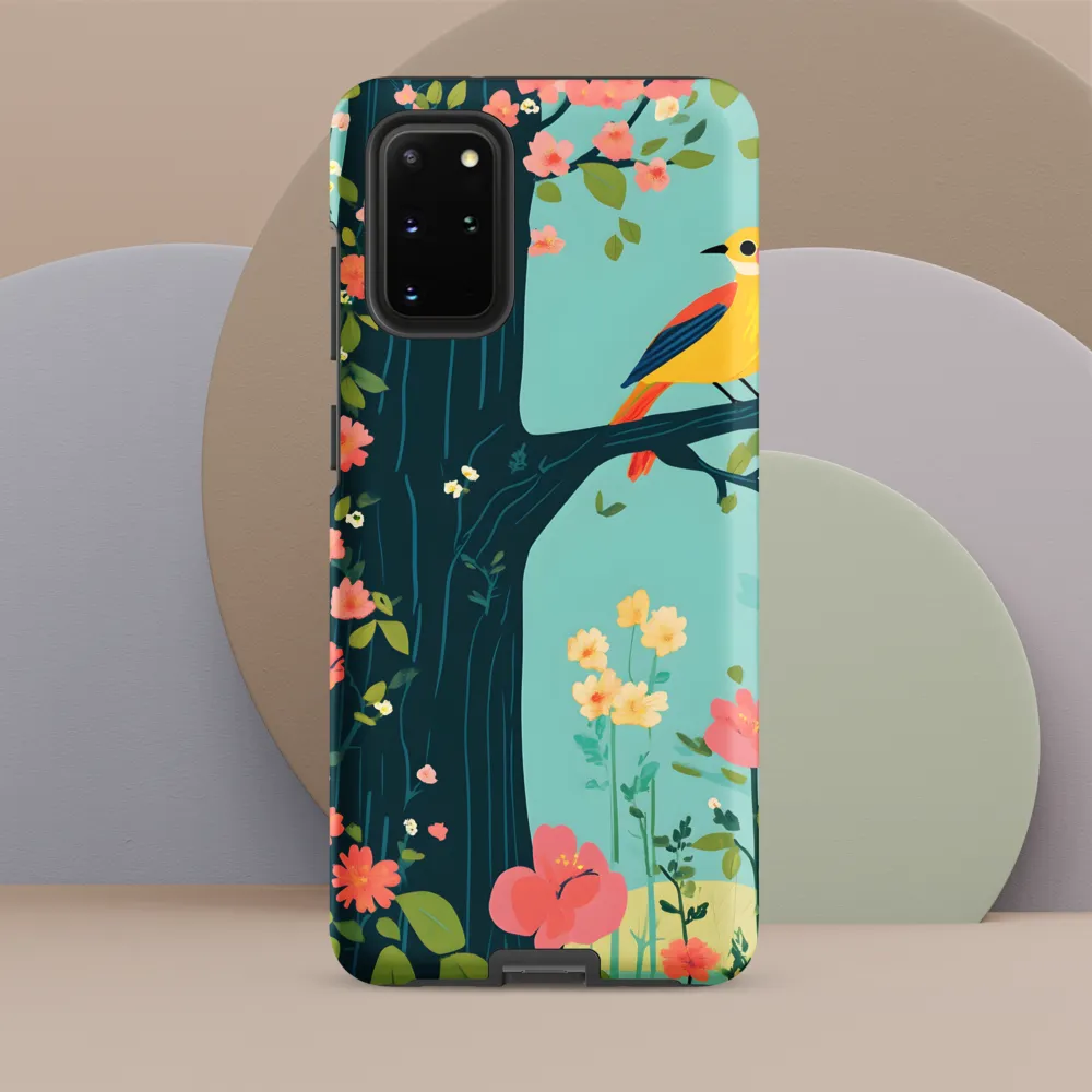 Oriole Among Teal Blossoms