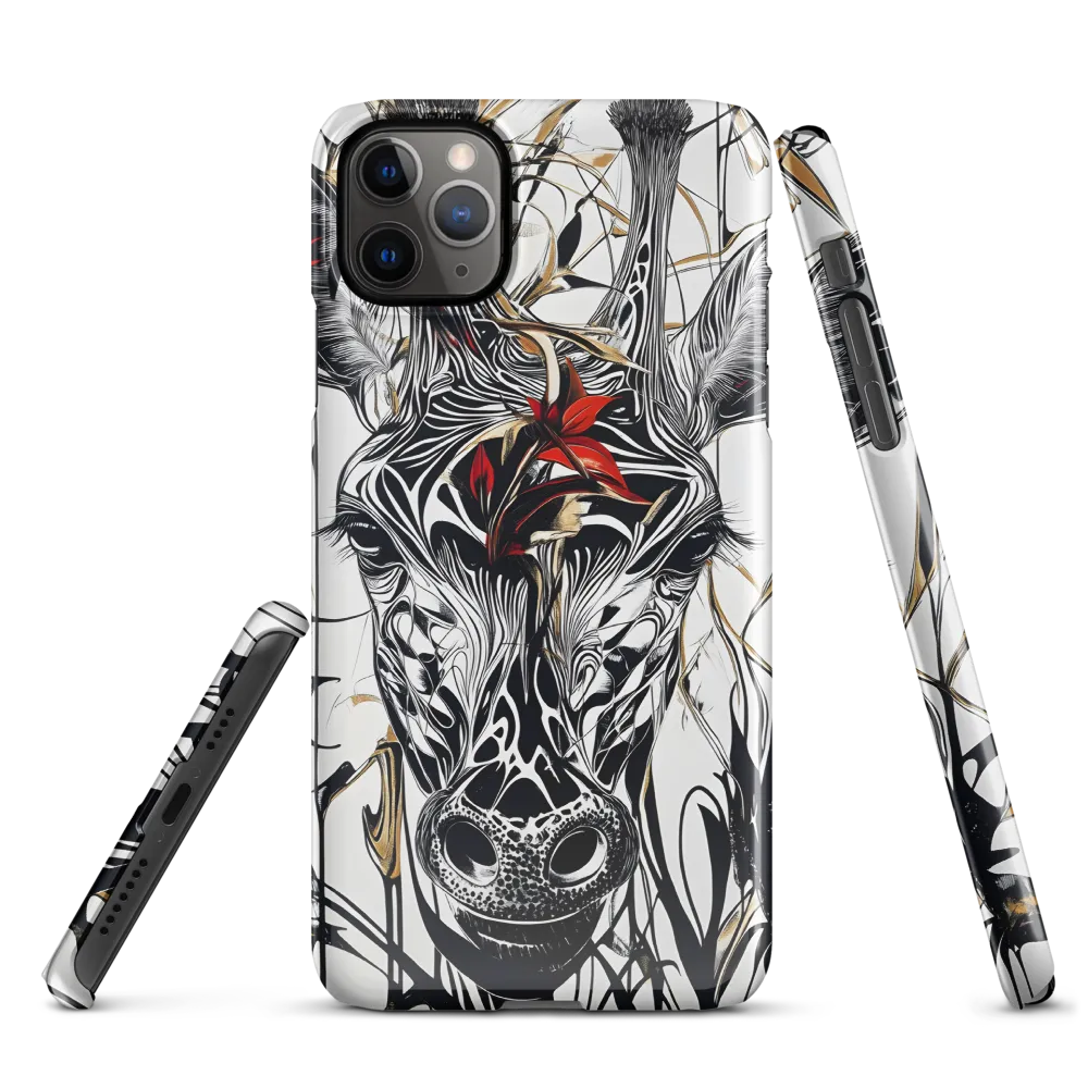 Floral Elegance: The Giraffe's Portrait | Phone Case |  11 Pro Max | Snap Case | Glossy