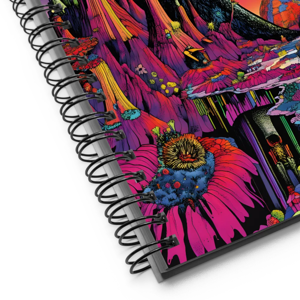 Celestial Dreams: A Journey Through an Alien Landscape | Spiral Notebook