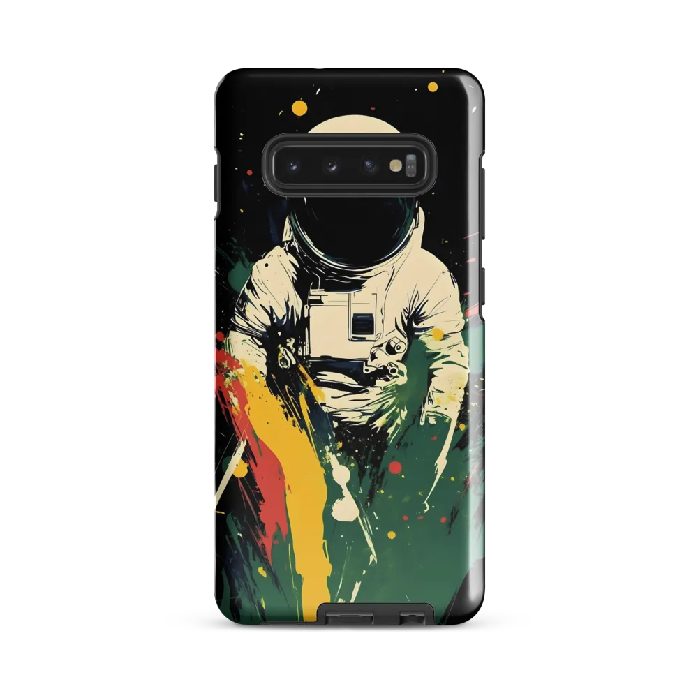 Cosmic Splash: The Astronaut's Journey | Phone Case |  S10 Plus | Tough Case | Glossy