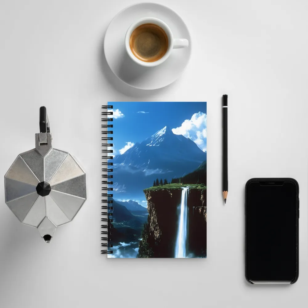 Nature's Majesty: A Serene Cascade | Spiral Notebook