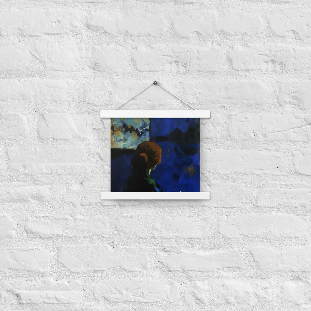 Contemplation Under the Night Sky | Poster With White Wood Hanger | 10″×10″