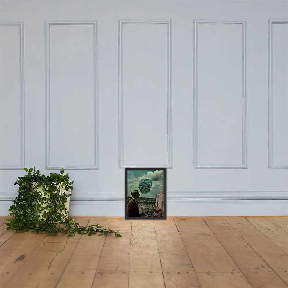 Ethereal Reflections: Identity in a Fragmented World | Poster with Black Frame | 11″×14″