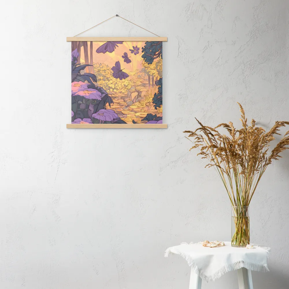 A Serene Dance of Butterflies | Poster With Oak Wood Hanger | 18″×18″
